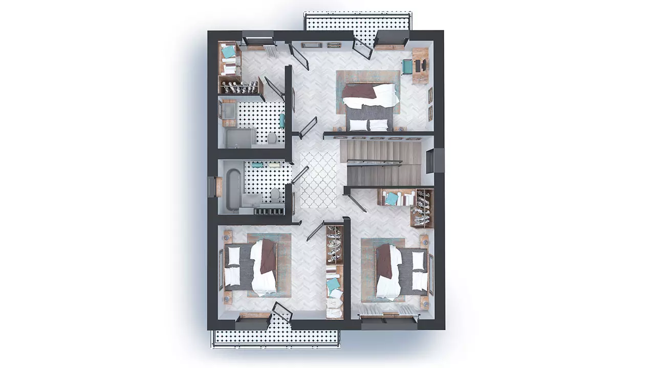 Вертикаль, 3D-планировка второго этажа